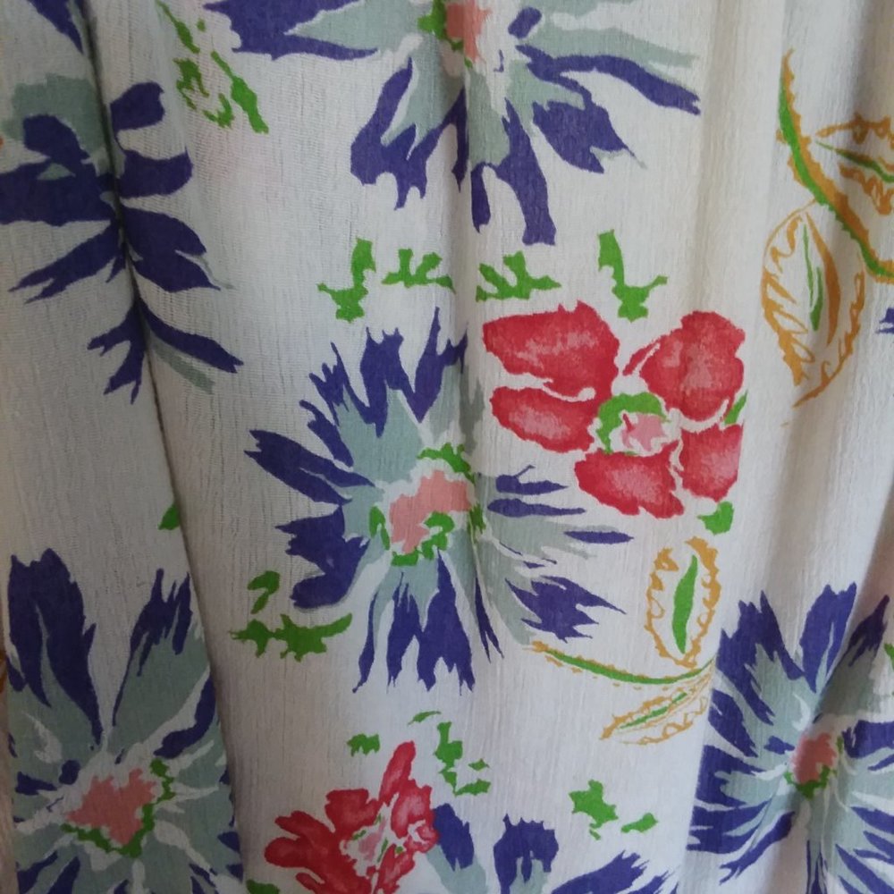 Denim & Supply Ralph Lauren Floral Boho Peasant Top Cream Multi-Colored Size M - Picture 9 of 11